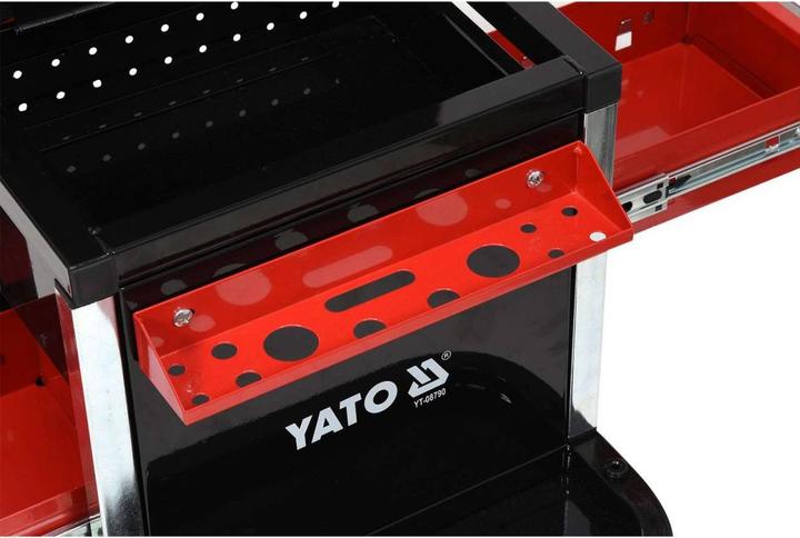 Produktbild Yato Profi Werkstatthocker mit 2 Schubladen, Staufach und Ablage, 360° drehbar, 4 Rollen, stabile un