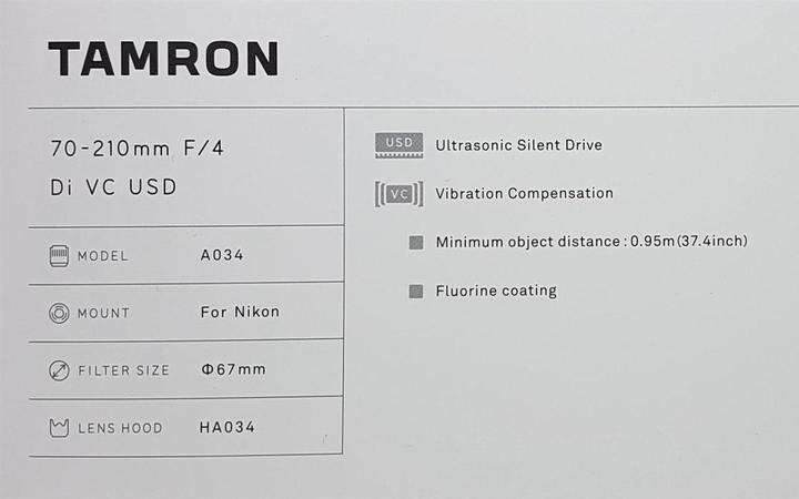 Produktbild Tamron AF 70-210mm f / 4.0 Di VC USD, Nikon F (Nikon F, Vollformat)