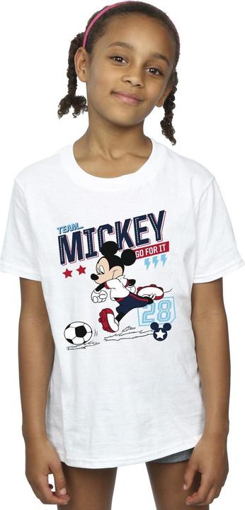Actual product image Disney Girls Mickey Mouse Team Mickey Football Cotton T-Shirt (104)