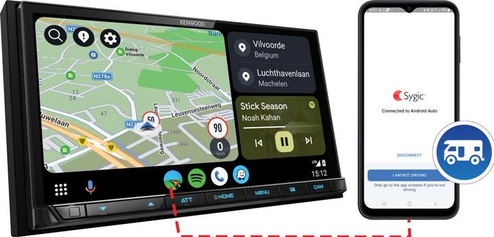 Image du produit Kenwood DMX-8021DABS avec CarPlay, Android Auto, Sygic Campervan Navigation-APP (Voiture Android, Apple Carplay)