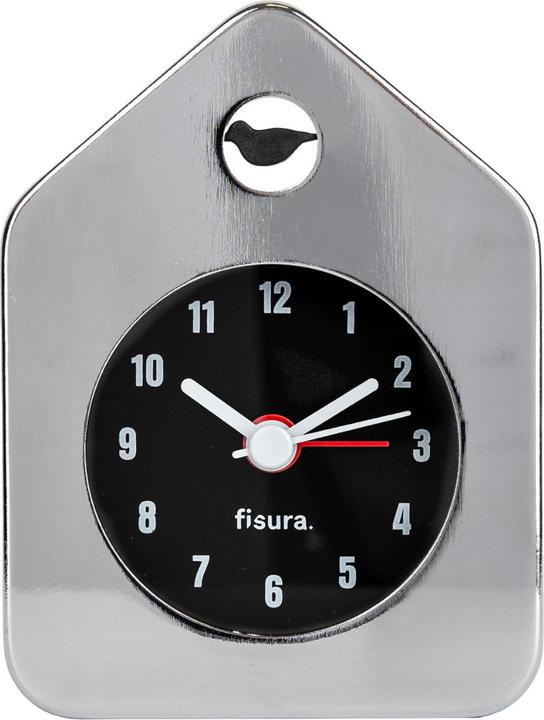 Actual product image Fisura MINI HOUSE ALARM CLOCK chrome