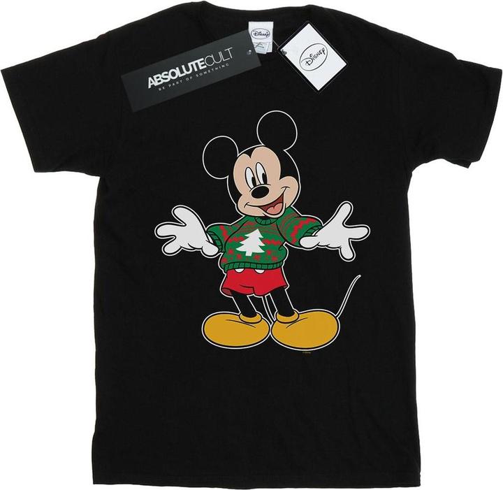 Disney Mickey Mouse Christmas Jumper Stroke TShirt (XL)