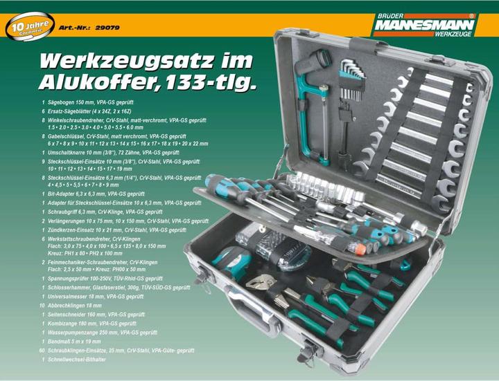 Actual product image Mannesmann Toolbox (133 pieces)
