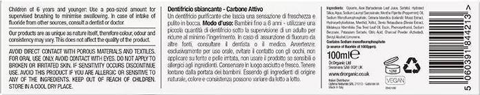 Immagine prodotto Dr. Organic CARBÓN pasta de dientes 100 ml (100 ml)