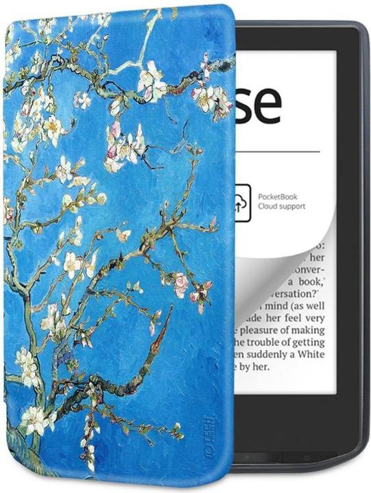 Actual product image Tech-Protect SmartCase case for PocketBook Verse / Verse Pro - blue with sakura flowers (Verse Pro)