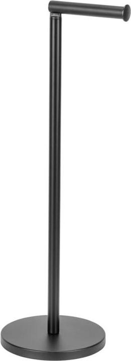 Produktbild Wenko Stand Toilettenpapierhalter 2 in 1 Schwarz mit Toilettenpapier Ersatzrollenhalter, platzsparend