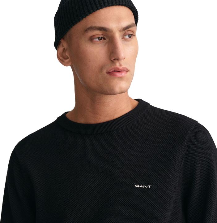 Image du produit GANT Cotton Pique Pullover Crew Neck Black (S, L, 3XL)