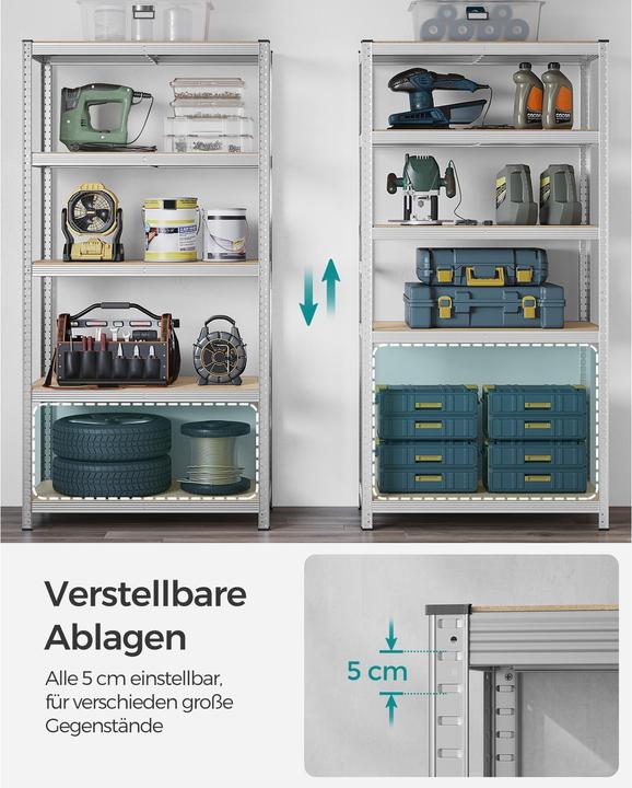 Produktbild Songmics Schwerlastregal GLR050E01 silber 100,0 x 50,0 x 200,0 cm