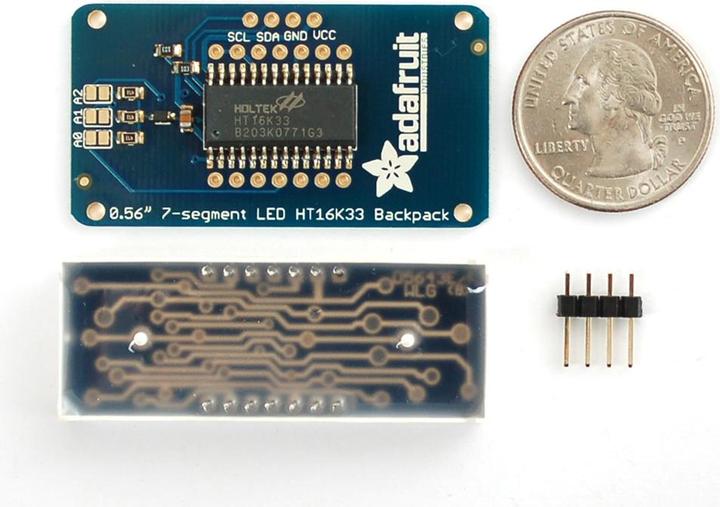 Produktbild Adafruit 0.56" 4-Digit 7-Segment w/I2C Gelb (Diverse)
