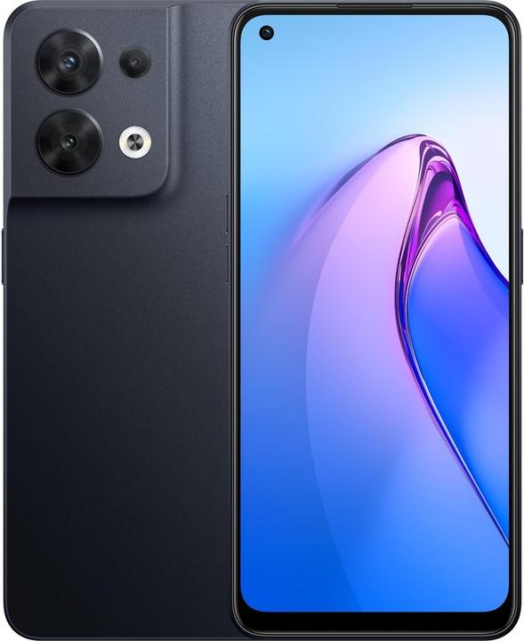 Produktbild OPPO Reno 8 (256 GB, Shimmer Black, 6.43", Dual SIM, 50 Mpx, 5G)