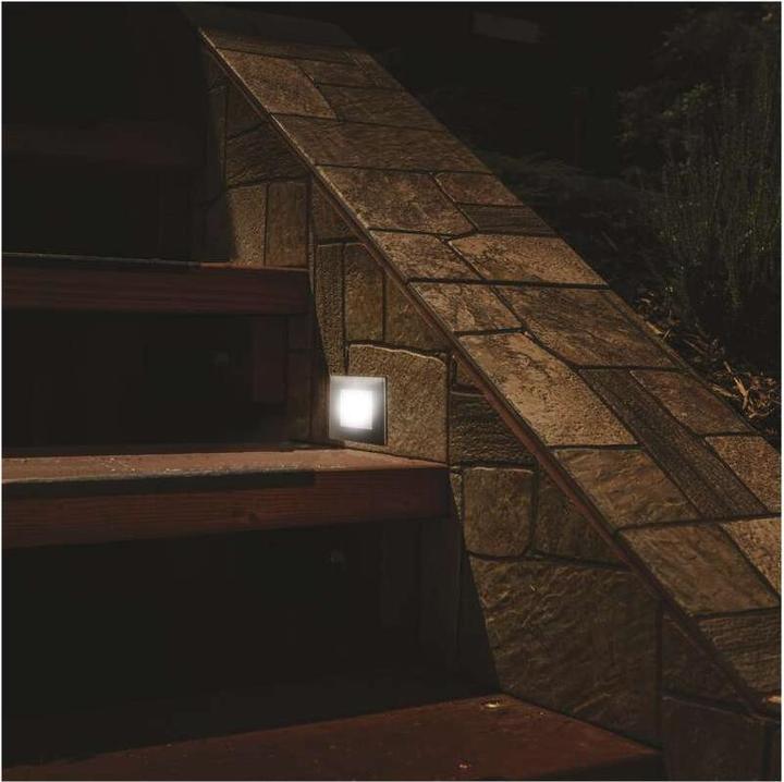 Produktbild Emos LED Treppenlicht – Einbauleuchte 80×80 1,5W neut. weiss IP65 (65 lm)