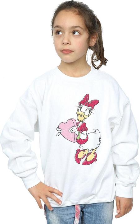 Actual product image Disney Girls Daisy Duck Love Heart Sweatshirt (140, 146)