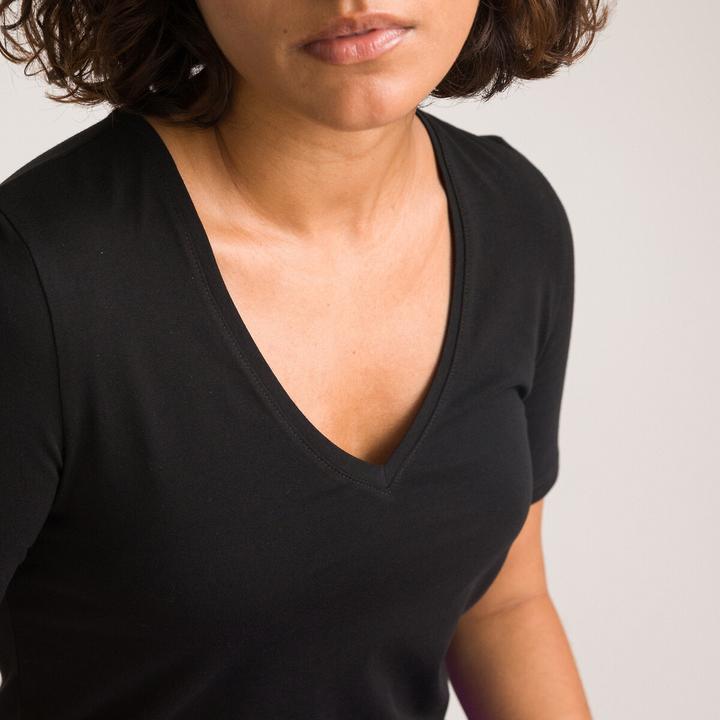 Produktbild La Redoute Collections T-Shirt mit V-Ausschnitt (XS)