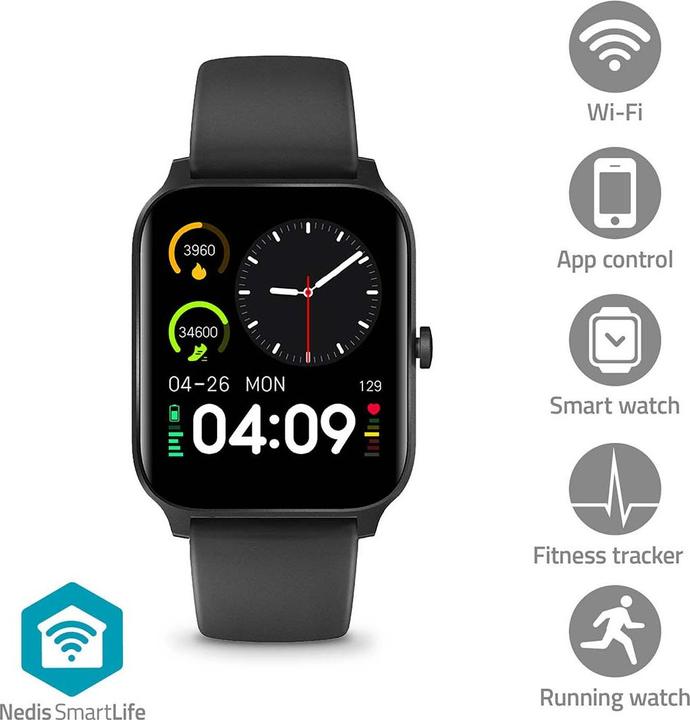 Immagine prodotto Nedis Orologio SmartLife | LCD | IP68 | Durata massima di funzionamento: 14400 min | Android™ / IOS | Nero