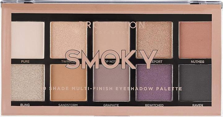 Actual product image Profusion Eyeshadow Palette paleta 10 cieni do powiek Smoky (Smoky Eyeshadow Palette)