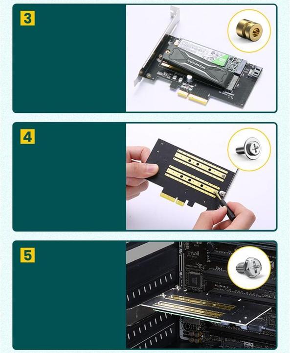 Immagine prodotto Ugreen Adattatore da PCIe 3.0 x4 a M.2 M-Key + M.2 B-Key