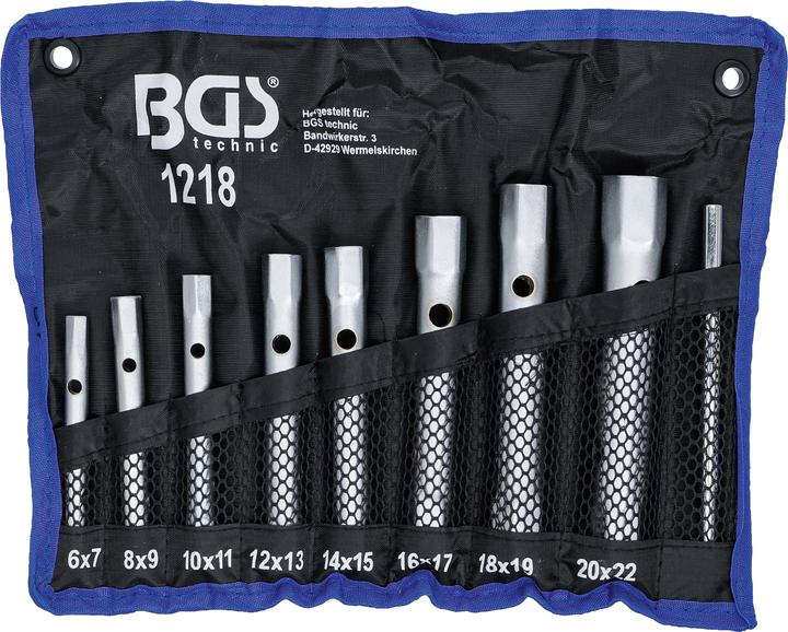 Produktbild BGS Rohrsteckschlüssel-Satz SW 6 x 7 - 20 x 22 mm 9-tlg.