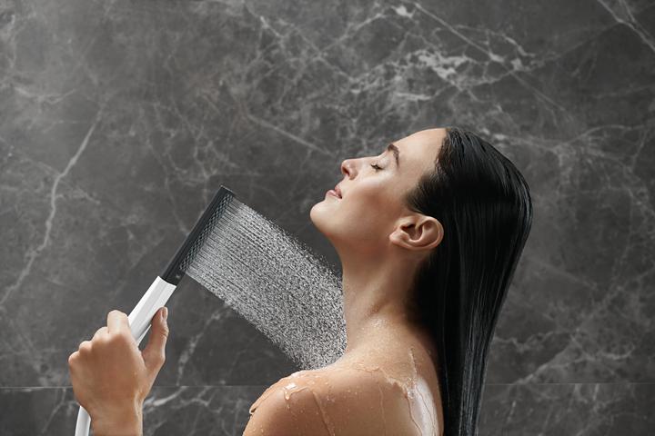Produktbild hansgrohe Rainfinity Stabhandbrause 100 1jet (mattweiss) (1 Strahlarten, 13.80 l/min)