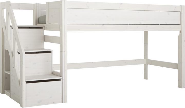 Image du produit Lifetime Kidsrooms Kidsrooms Lit mi-hauteur avec escalier et sommier Deluxe 128 x 257 x 102 (90 x 200 cm)
