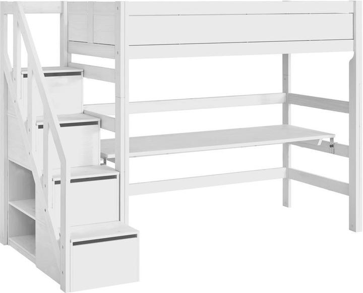 Lifetime Kidsrooms Loft bed with stairs, drawers and deluxe slatted frame