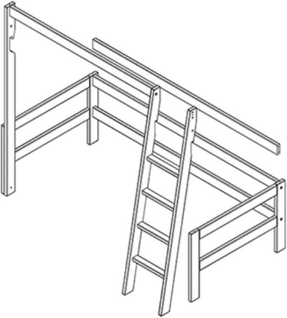 Image du produit Lifetime Kidsrooms Kit de transformation en lit mezzanine avec échelle inclinée