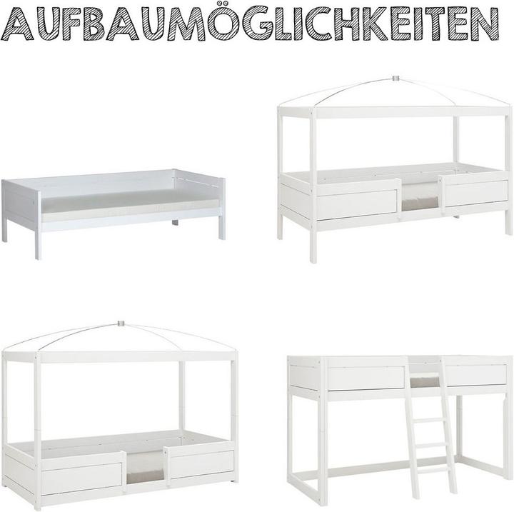 Produktbild Lifetime Kidsrooms Himmelbett 4 in 1 mit Himmel, Inkl. Roll Lattenrost (90 x 200 cm)