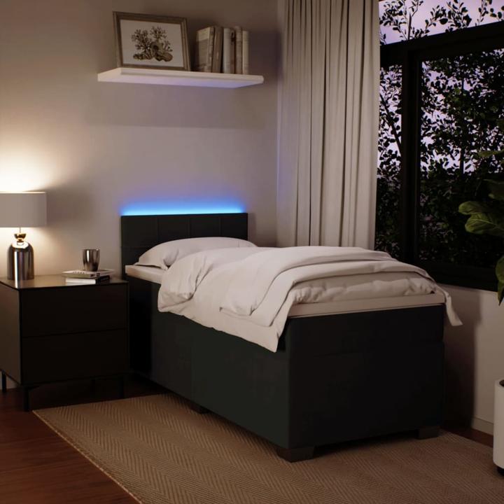 Actual product image VidaXL Bo x sprung bed with mattress 90 x 190 cm velvet (90 x 190 cm, 90 x 190 cm)