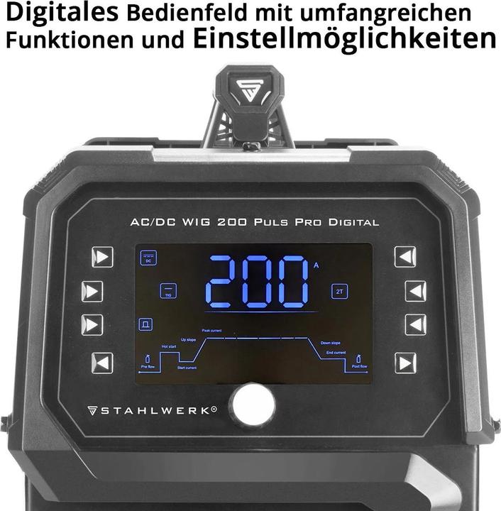 Produktbild Stahlwerk Schutzgas Schweissgerät AC/DC WIG 200 Puls Pro Digital Spot 200 A