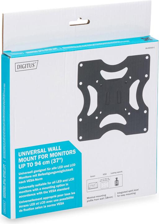 Produktbild Digitus Universal-Wandhalterung iki 37 Zoll (Wand, 37", 37 kg)