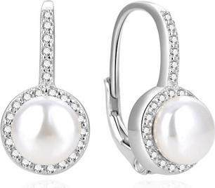 Actual product image Beneto Charming silver earrings with real river pearls AGUC2397PL (L)