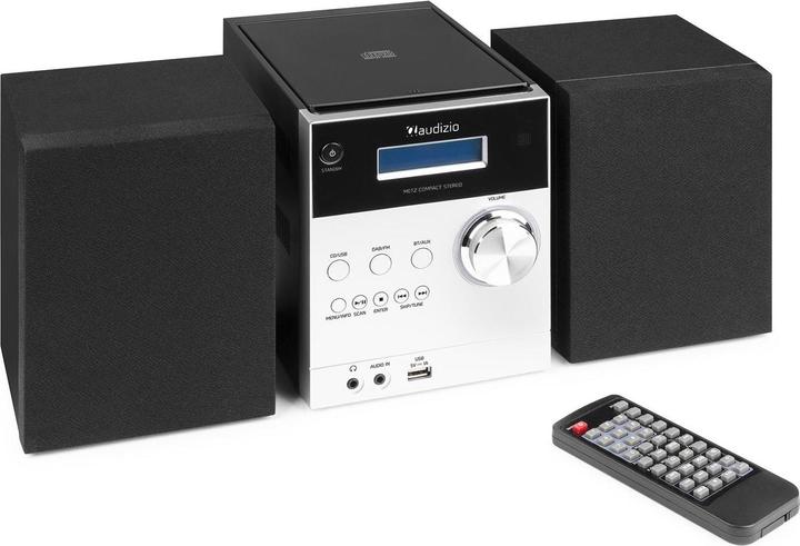 Actual product image Audizio Micro HiFi system Metz aluminum (CD player, Bluetooth, 1x 30 W)
