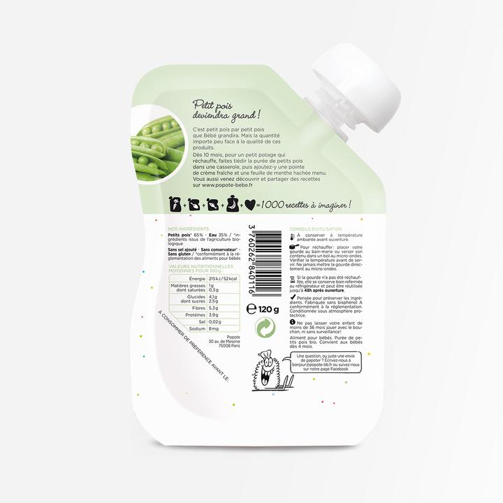 Actual product image Popote Quetschie Erbse BIO (120 g)