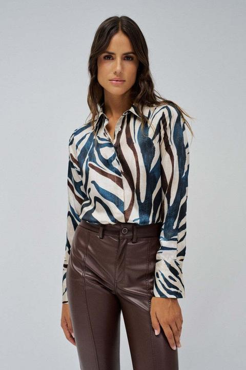 Actual product image Salsa Jeans Long sleeve blouse Satin Basic Shirt (M)
