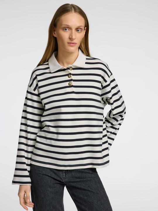 Actual product image Selected Femme Streifen Langarm-Poloshirt (S)