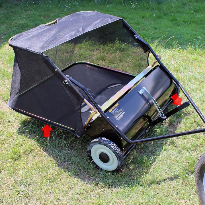 Produktbild Wiltec Rasenkehrmaschine mit 103 cm Kehrbreite Laubsammler 365l Aufsitzmäher