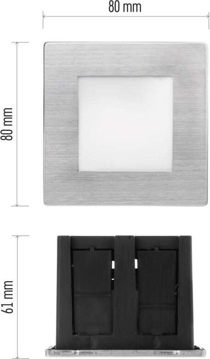 Produktbild Emos LED Treppenlicht – Einbauleuchte 80×80 1,5W neut. weiss IP65 (65 lm)