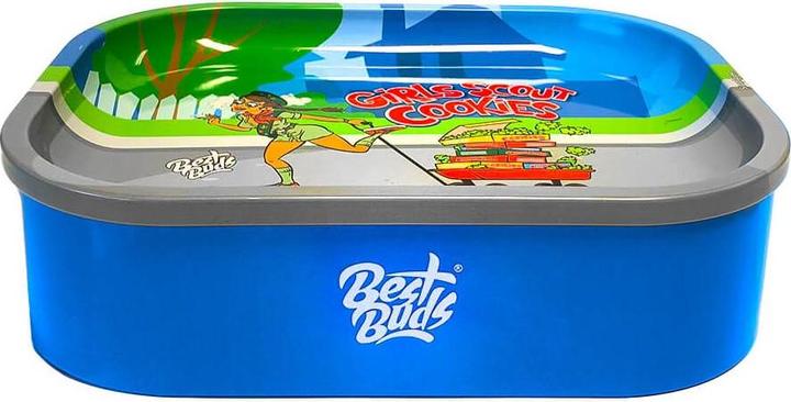 Produktbild Best Buds Thin Box Rolling Tray with Storage Girls Scout Cookies