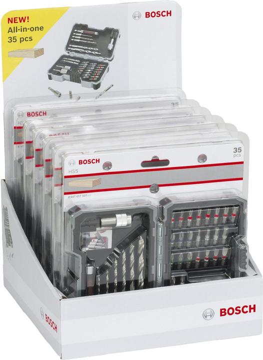 Produktbild Bosch Professional Zubehör 35-teiliges Set mit Bohrern und Schrauberbits, HSS, Extra Hard, PH, PZ, SL, H, T (Th20, SL4, Th10, SL5, SL3, PH2, PZ3, Th30, TH15, HEX4, HEX3, PZ2, HEX6, PH1, HEX5, SL6, PH3, Th40, PZ1, Th27, Th25)