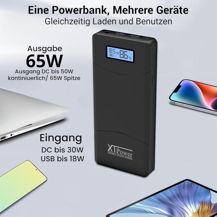 Produktbild Xpower XTPower XT-20000 QC3 Powerbank 20400 mAh Li-Ion USB, DC-Buchse 3.5mm Schwarz (20000 mAh, 65 W, 75.48 Wh)