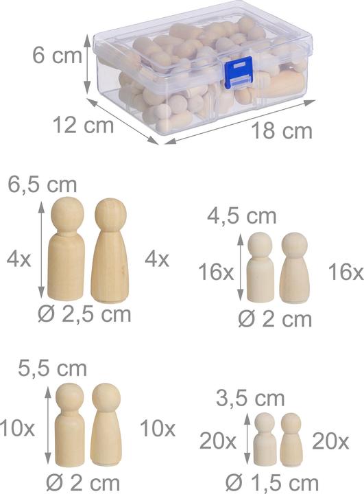 Image du produit Relaxdays 100x figurines en bois
