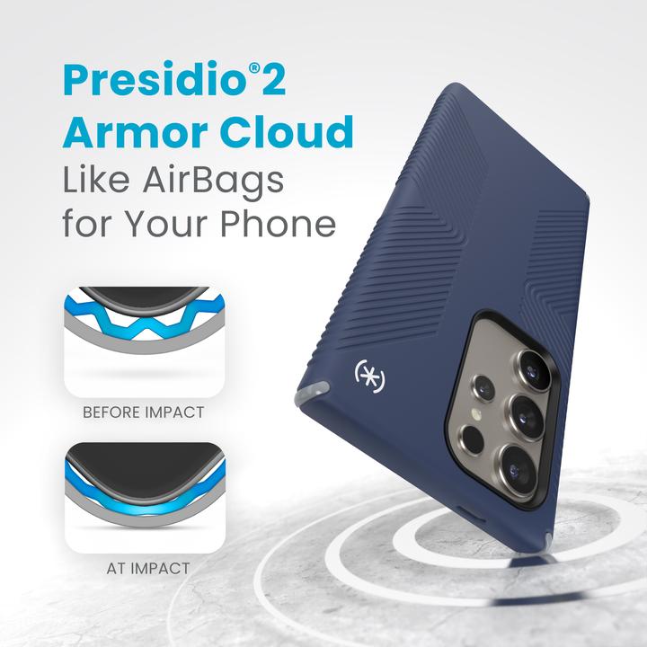 Actual product image speck Presidio2 Grip - Samsung Galaxy S24 Ultra Hülle (Küstenblau / Staubgrau) (Samsung Galaxy S24 Ultra)