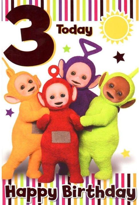 Image du produit Teletubbies Carte de voeux pour le 3e anniversaire (100 pcs)