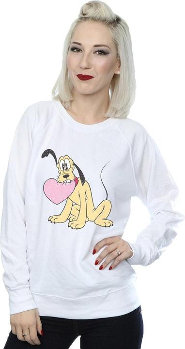 Actual product image Disney Womens/Ladies Pluto Love Heart Sweatshirt (L)