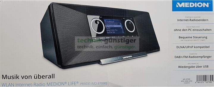 Immagine prodotto Medion P85035 (MD87090) Internet radio con DAB+, FM, nero (FM, DAB, WiFi)