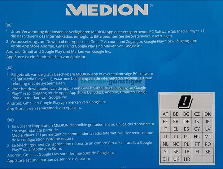 Immagine prodotto Medion P85035 (MD87090) Internet radio con DAB+, FM, nero (FM, DAB, WiFi)