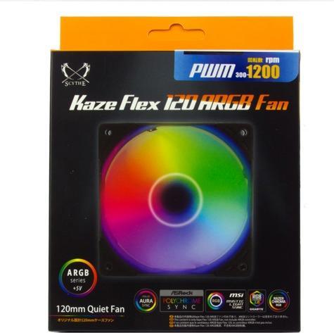 Actual product image Scythe Kaze Flex 120 ARGB PWM fan, 300-1800rpm (120 mm, 1 x)