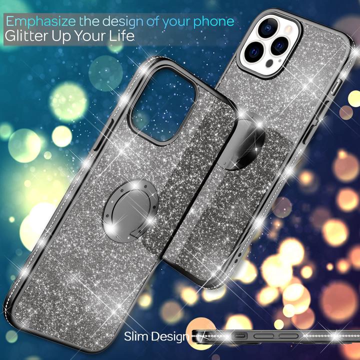Actual product image Nalia Ring Glitter Silicone Cover (Apple iPhone 13 Pro)