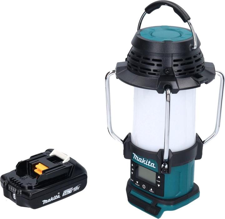 Actual product image Makita DMR 055 A1 Battery radio 18 V FM with lantern 360° torch + 1x battery 2.0 Ah - without (AM, FM)