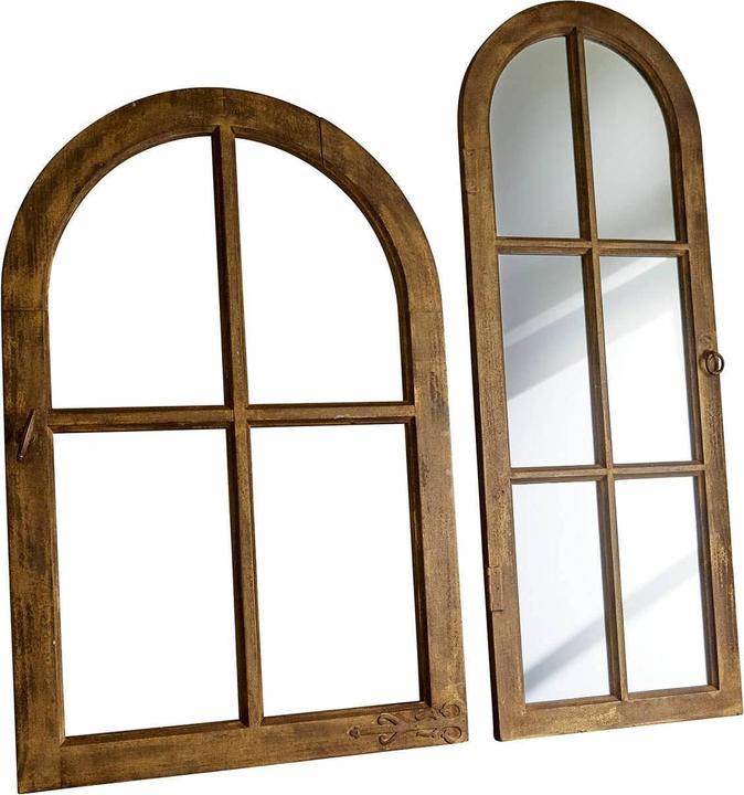 Produktbild Loberon Spiegel und Deko-Fenster 2er Set Crowley braun/gold