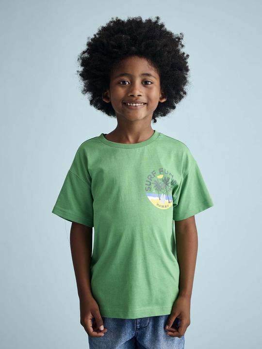 Actual product image Vertbaudet Jungen T-Shirt mit Print an der Brust und Recycling-Baumwolle (140)